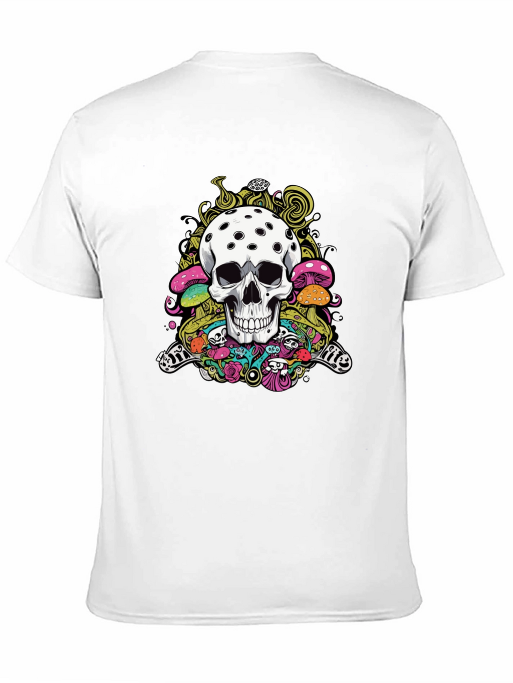 Psychedelic Skull Graphic Tee - Black