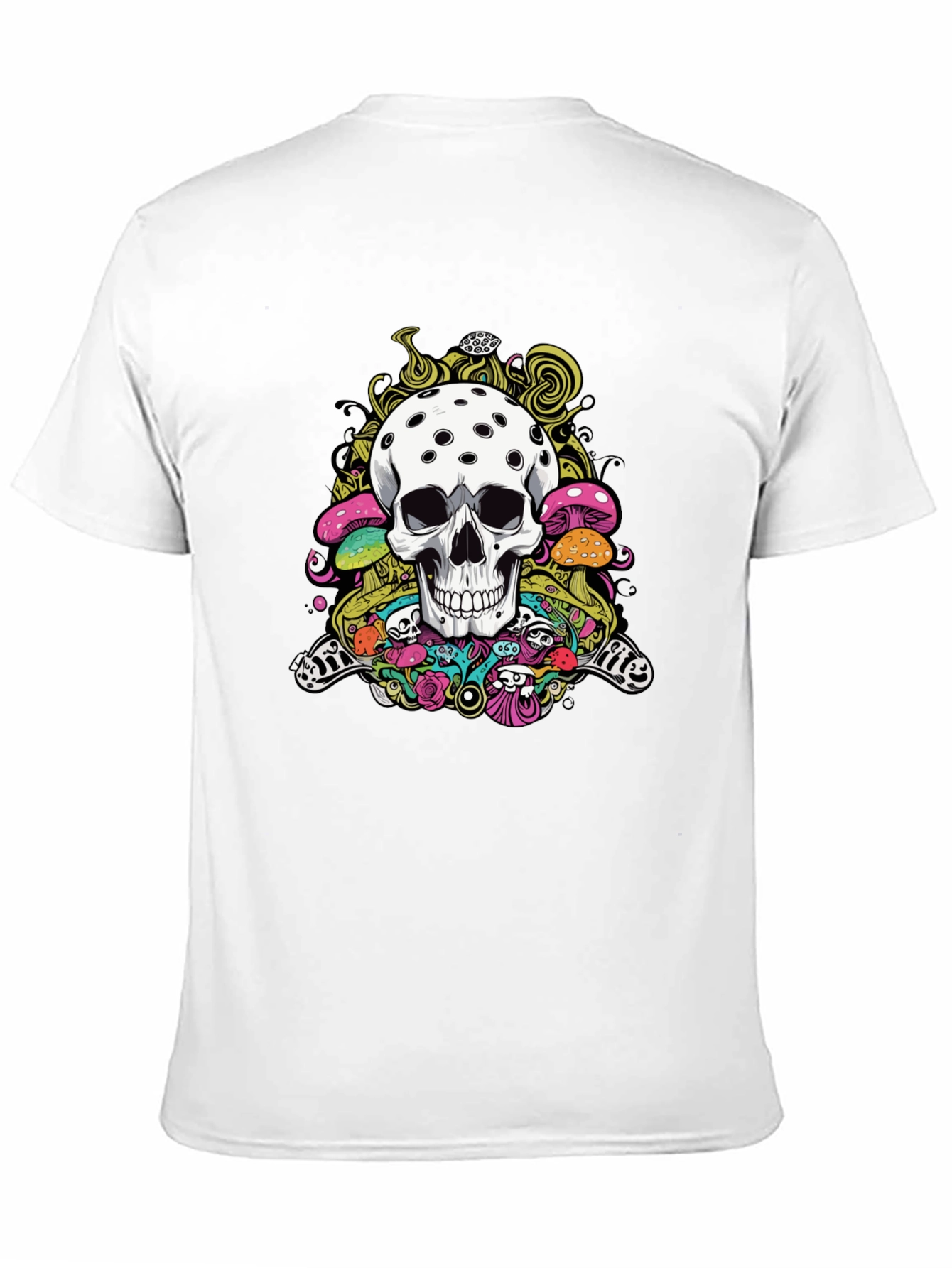 Psychedelic Skull Graphic Tee - Black