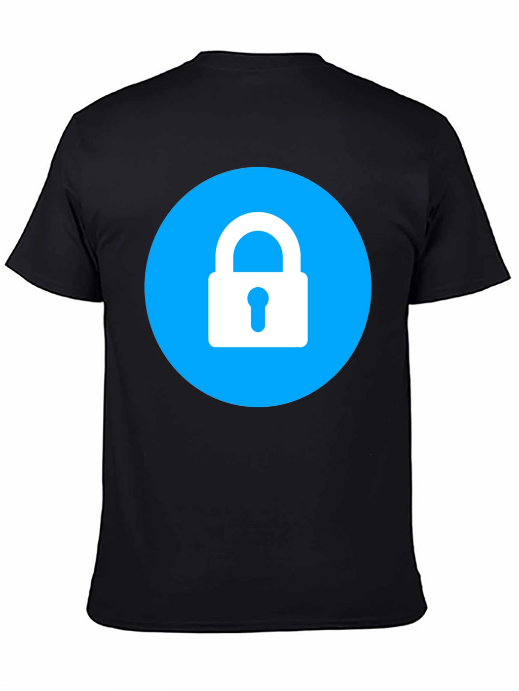 Secure Black T-Shirt - Lock Icon Design