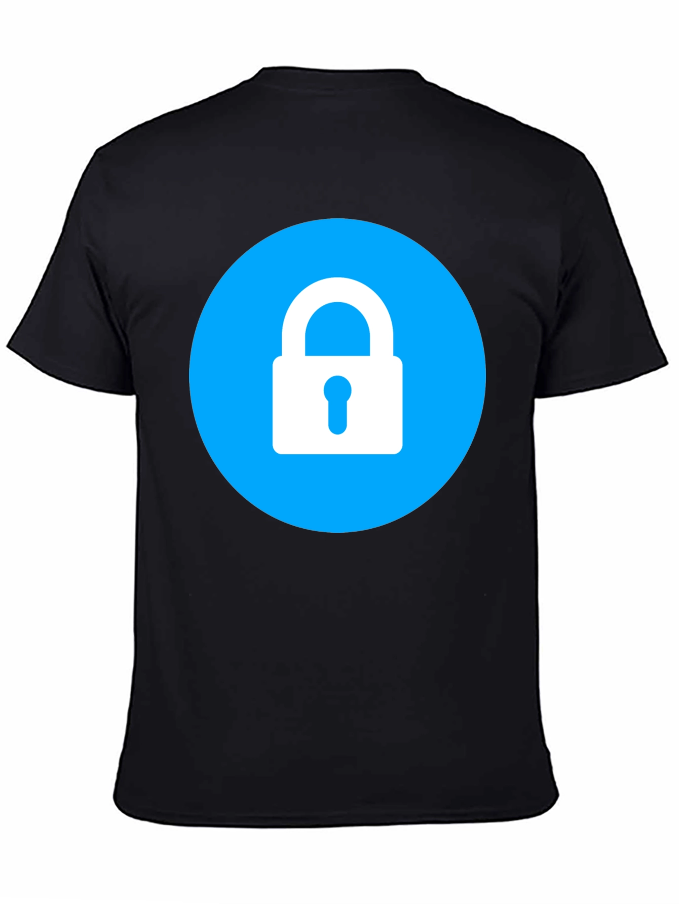 Secure Black T-Shirt - Lock Icon Design