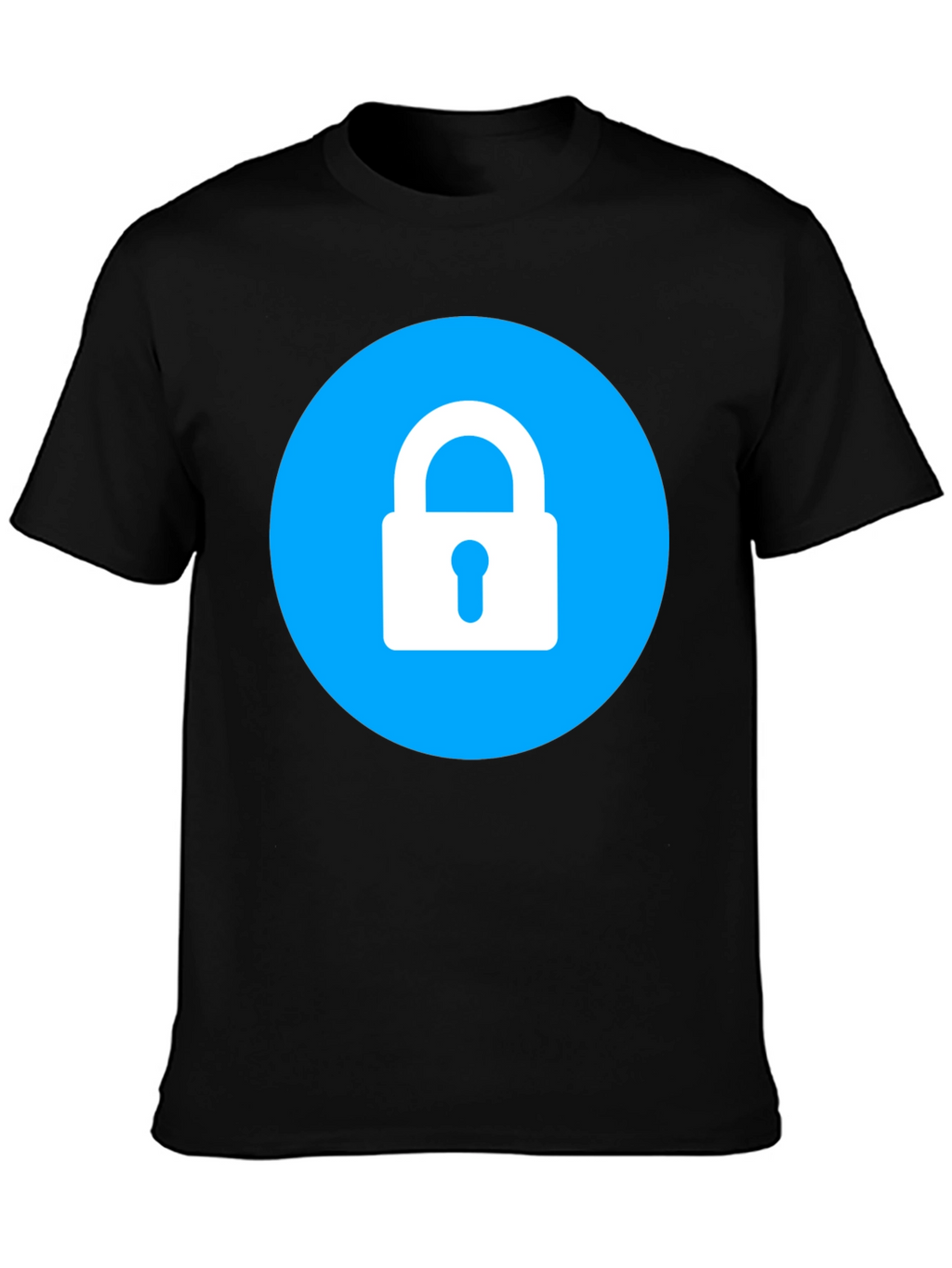 Secure Black T-Shirt - Lock Icon Design