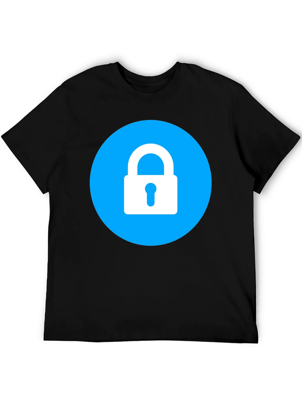 Secure Black T-Shirt - Lock Icon Design