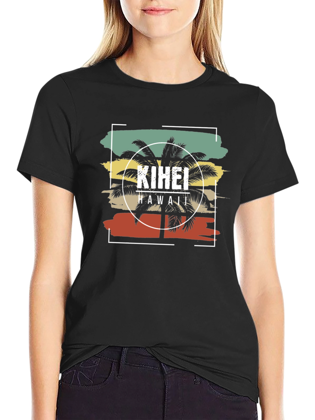 Kihei Hawaii Palm Tree Graphic Tee - Retro Style