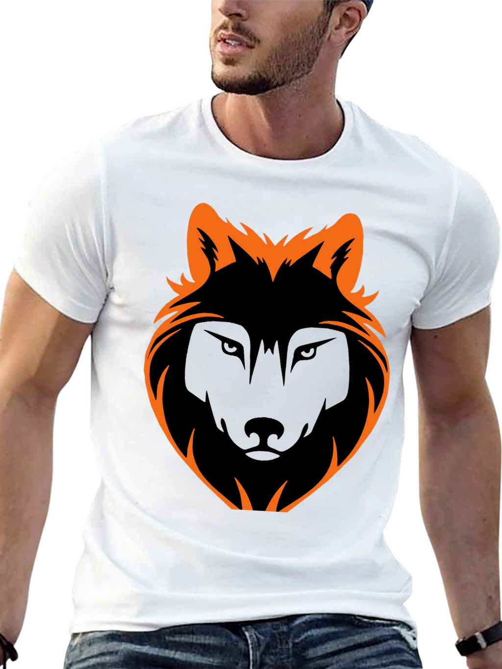 Black Wolf Graphic Tee - Stylish Mens Casual Shirt