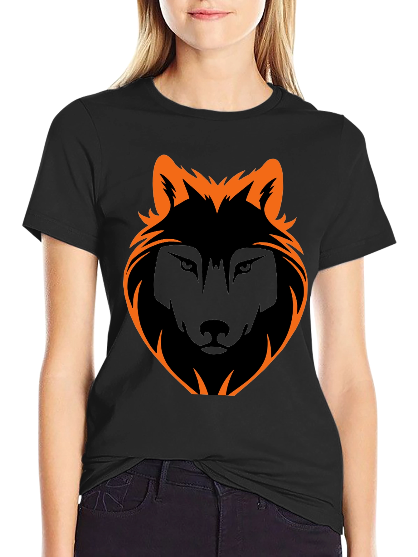 Black Wolf Graphic Tee - Stylish Mens Casual Shirt