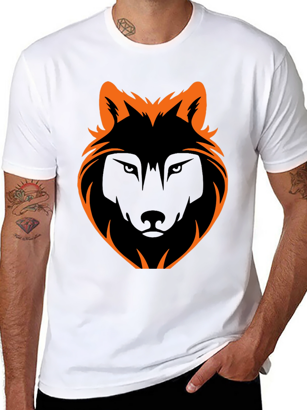 Black Wolf Graphic Tee - Stylish Mens Casual Shirt