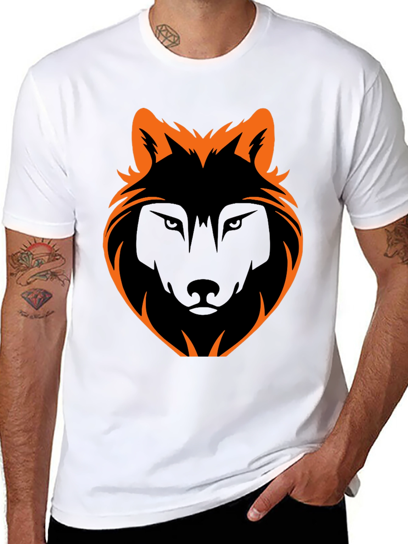 Black Wolf Graphic Tee - Stylish Mens Casual Shirt