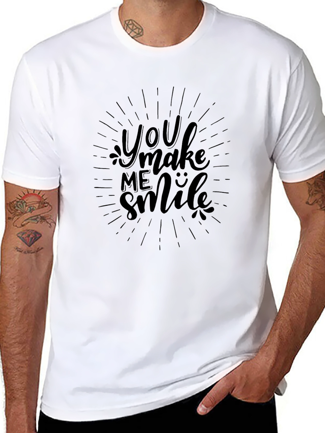 You Make Me Smile Graphic Tee - Black
