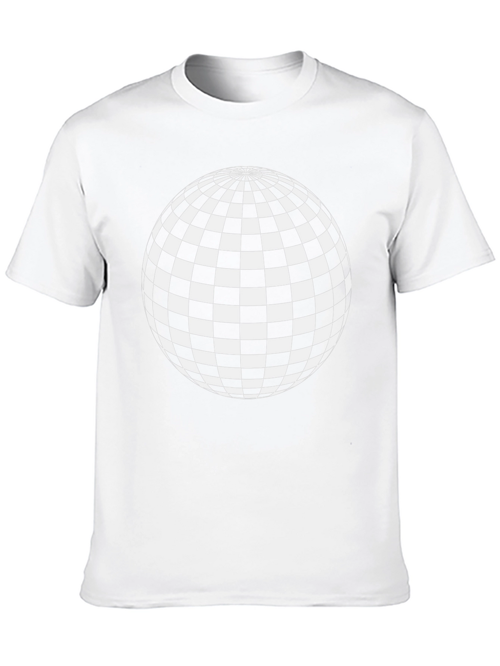 Checkered Sphere Graphic Tee - Casual Style