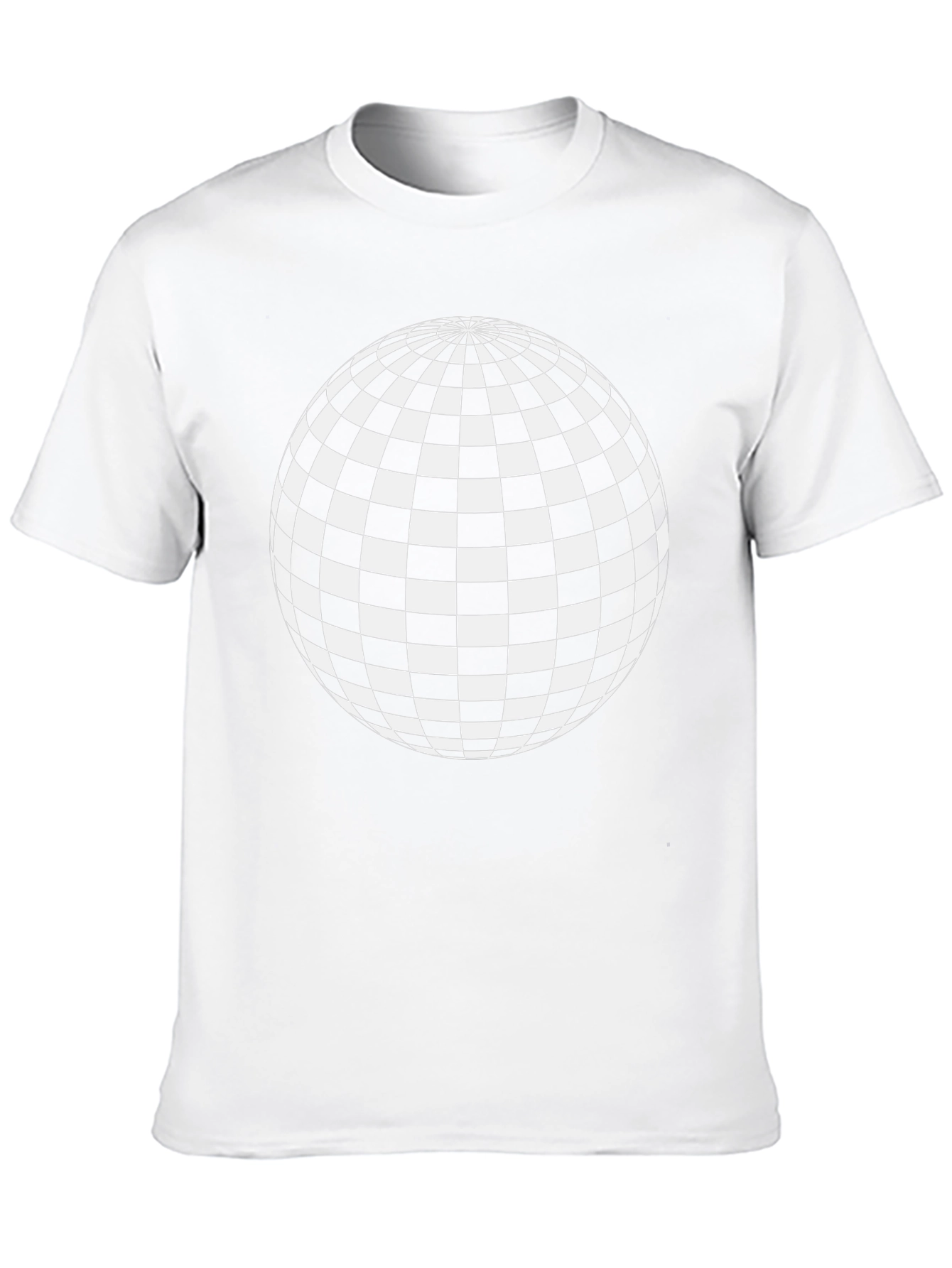 Checkered Sphere Graphic Tee - Casual Style