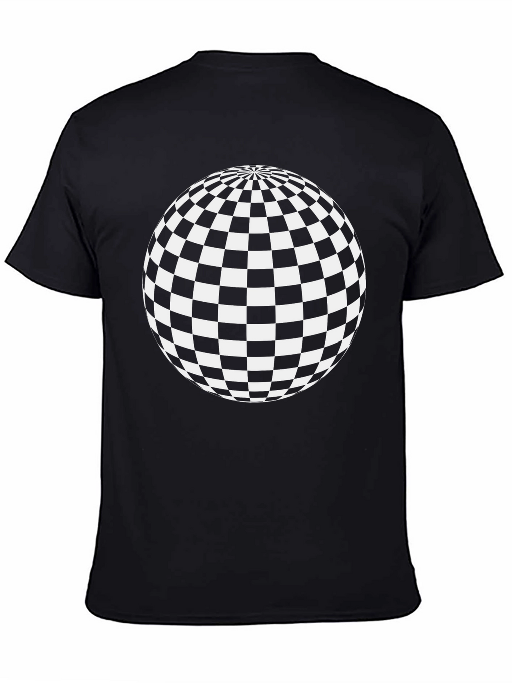 Checkered Sphere Graphic Tee - Casual Style