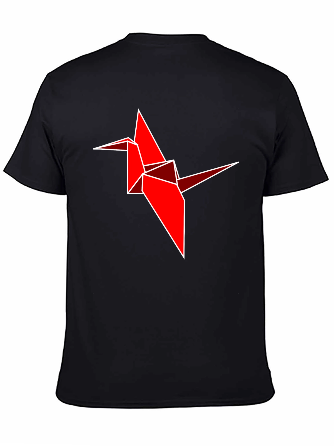 Origami Crane Graphic Tee - Stylish Black Cotton Shirt