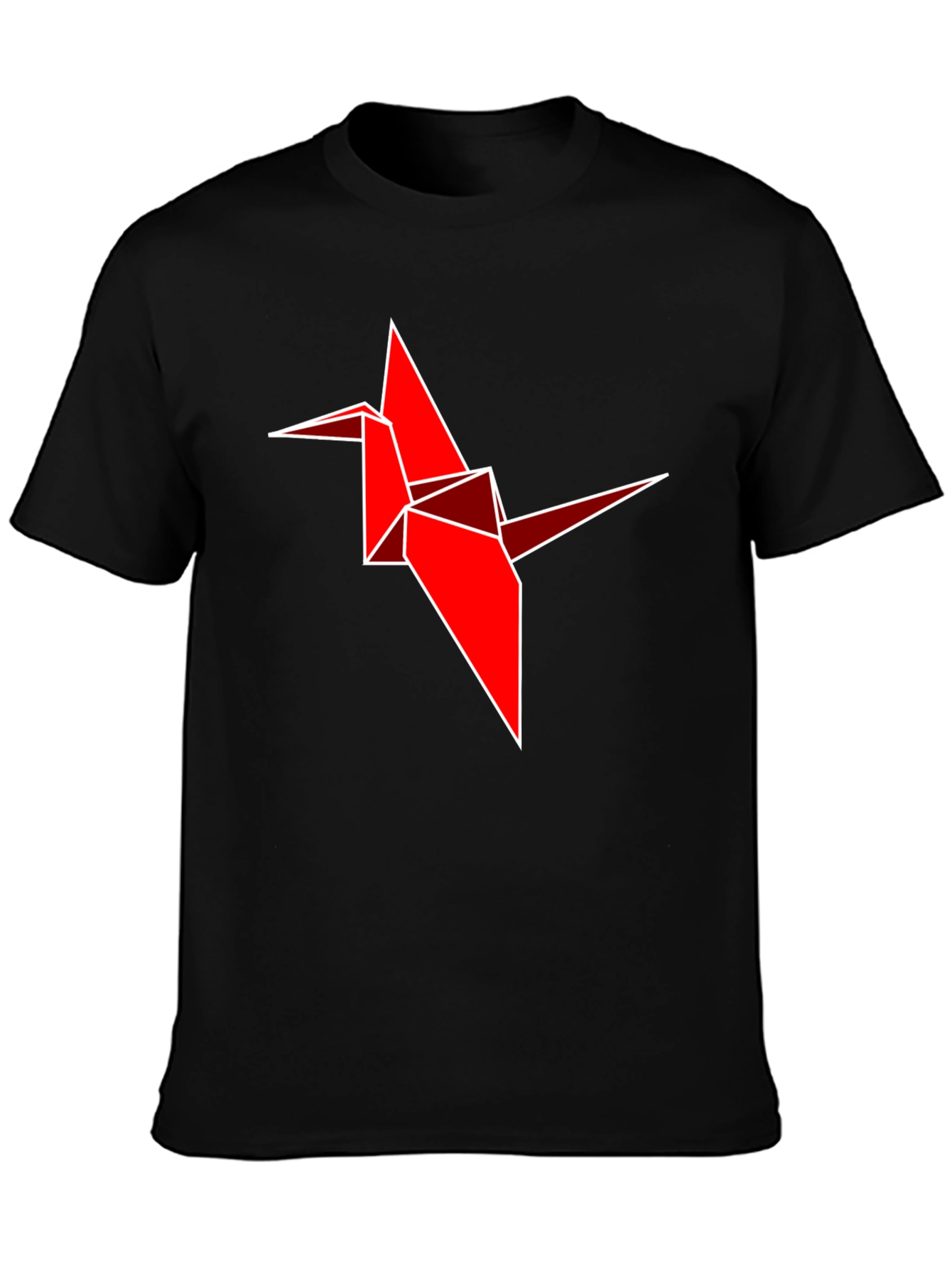 Origami Crane Graphic Tee - Stylish Black Cotton Shirt