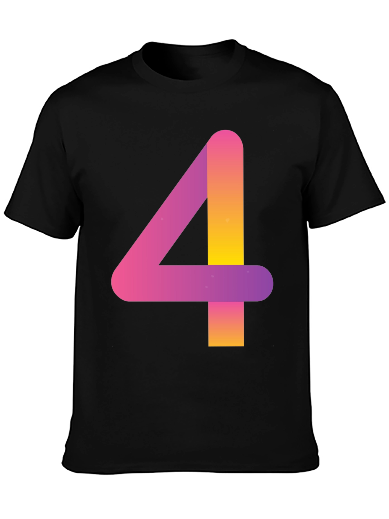 Gradient Number 4 Graphic Tee - Soft Cotton Blend