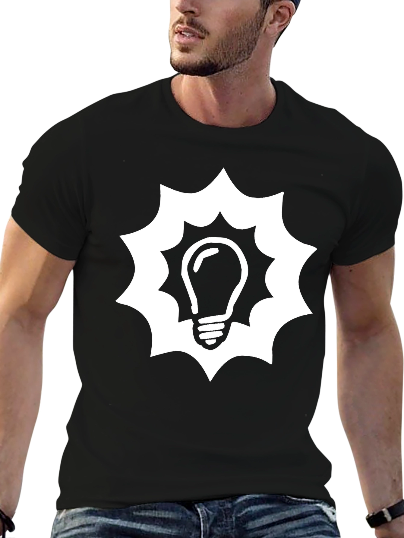 Idea Bulb Graphic T-Shirt - Black