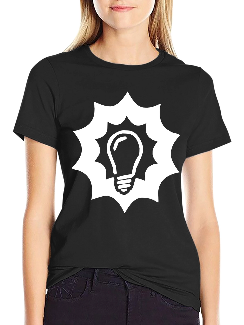 Idea Bulb Graphic T-Shirt - Black