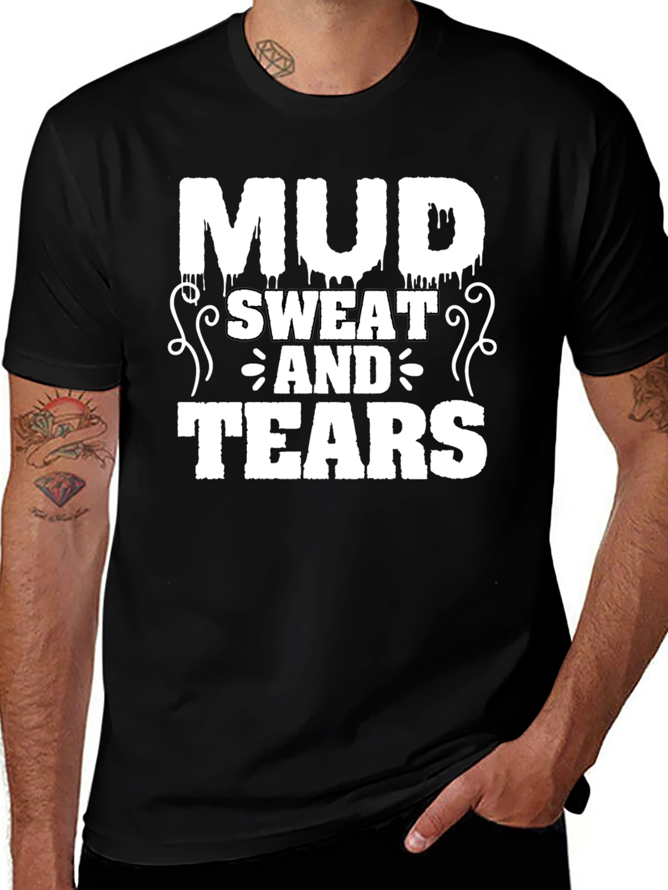 Mud Sweat and Tears Black Graphic T-Shirt
