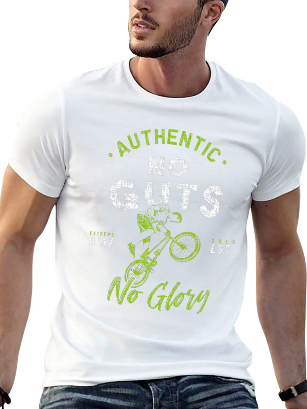 Authentic No Guts No Glory BMX Graphic Tee