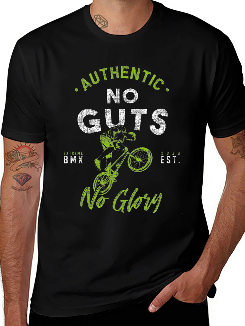 Authentic No Guts No Glory BMX Graphic Tee