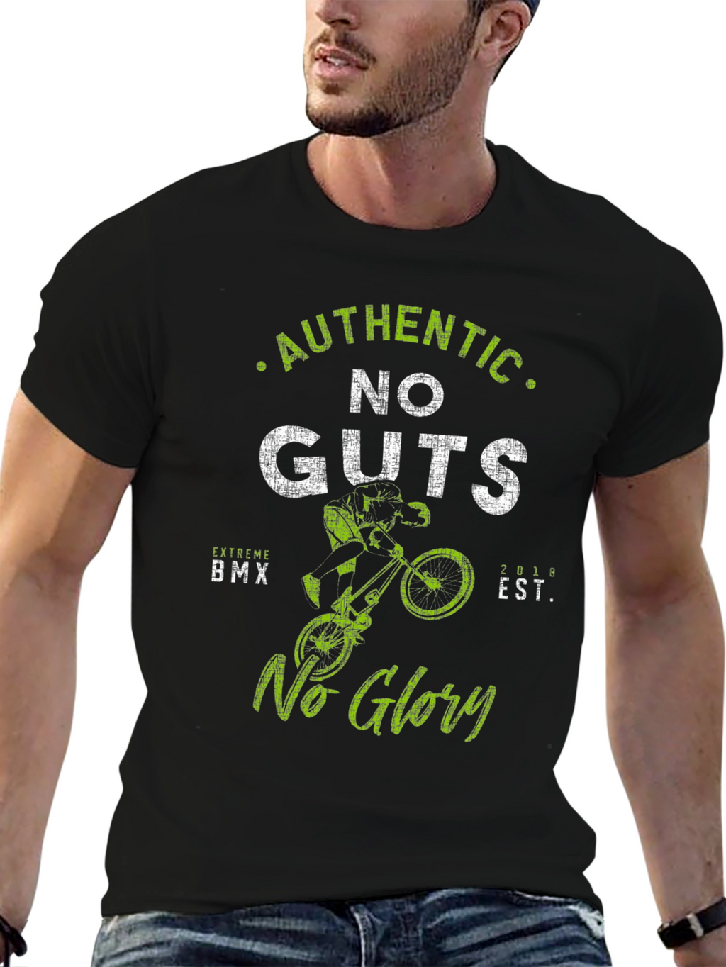 Authentic No Guts No Glory BMX Graphic Tee