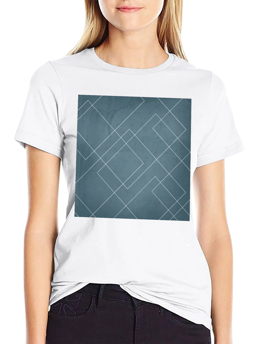 Geometric Line Art Graphic Tee - Modern Style