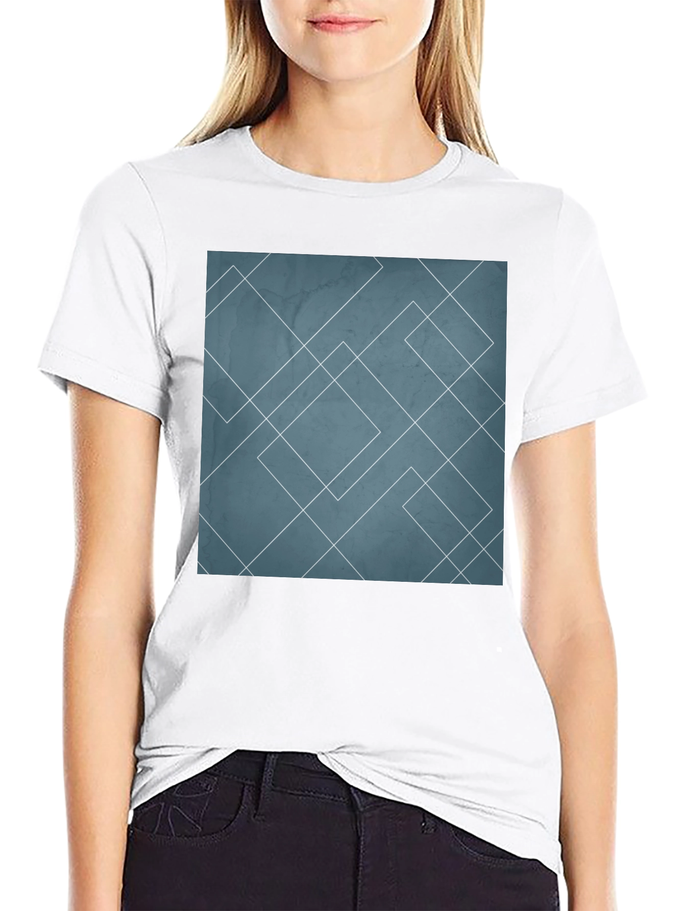 Geometric Line Art Graphic Tee - Modern Style