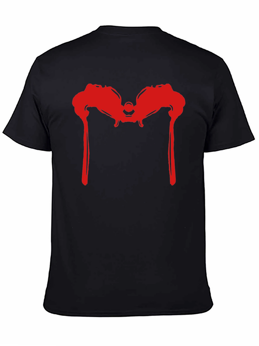 Red Dripping M Graphic Tee - Mens Black T-Shirt