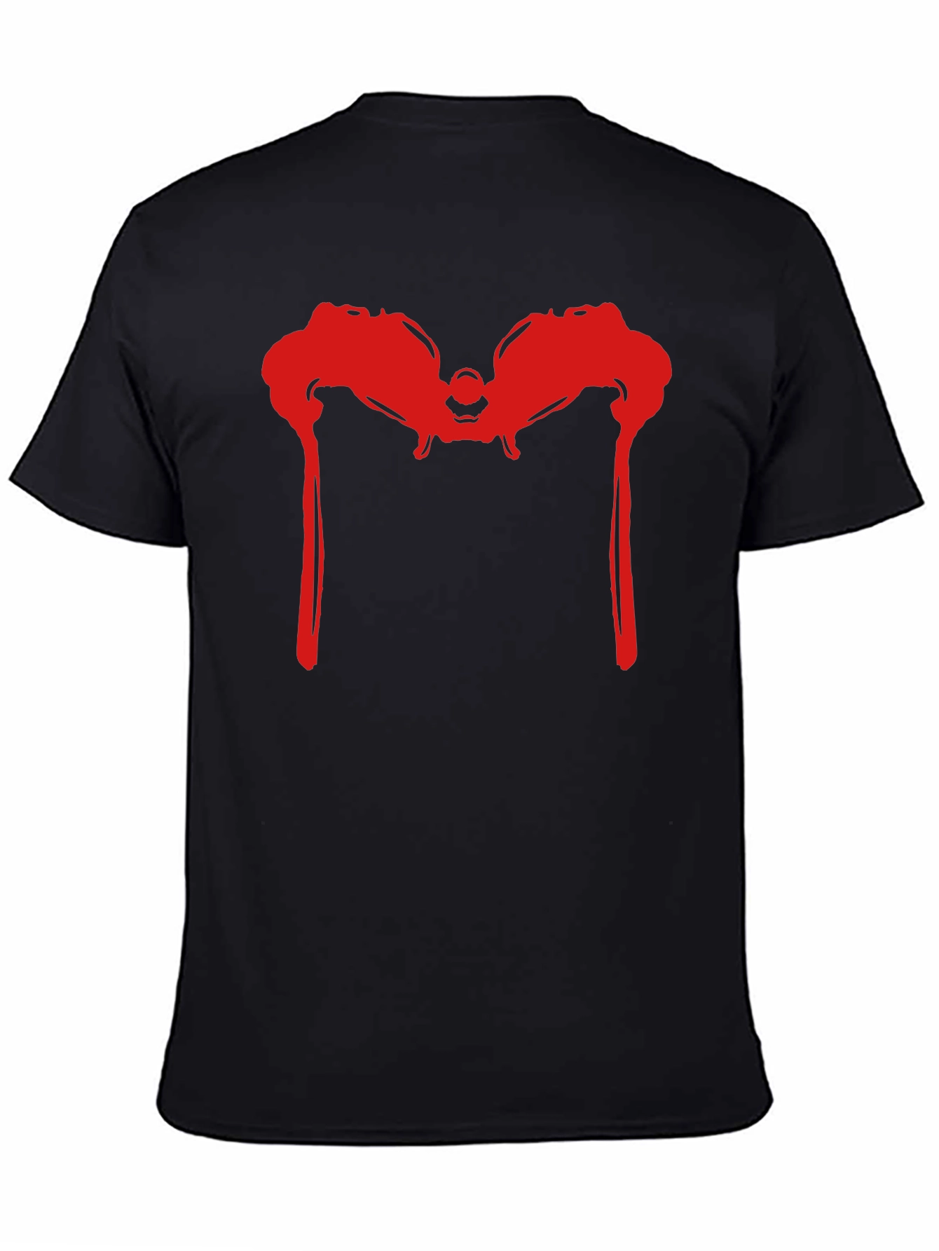 Red Dripping M Graphic Tee - Mens Black T-Shirt