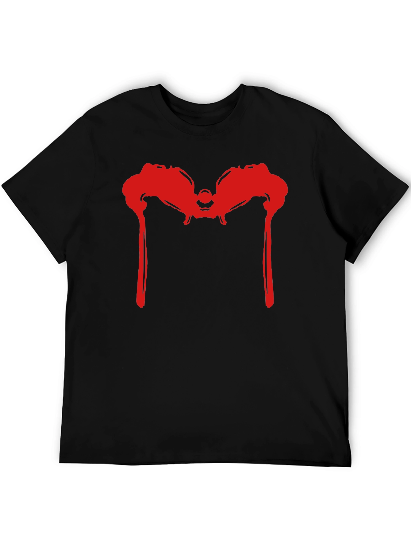 Red Dripping M Graphic Tee - Mens Black T-Shirt
