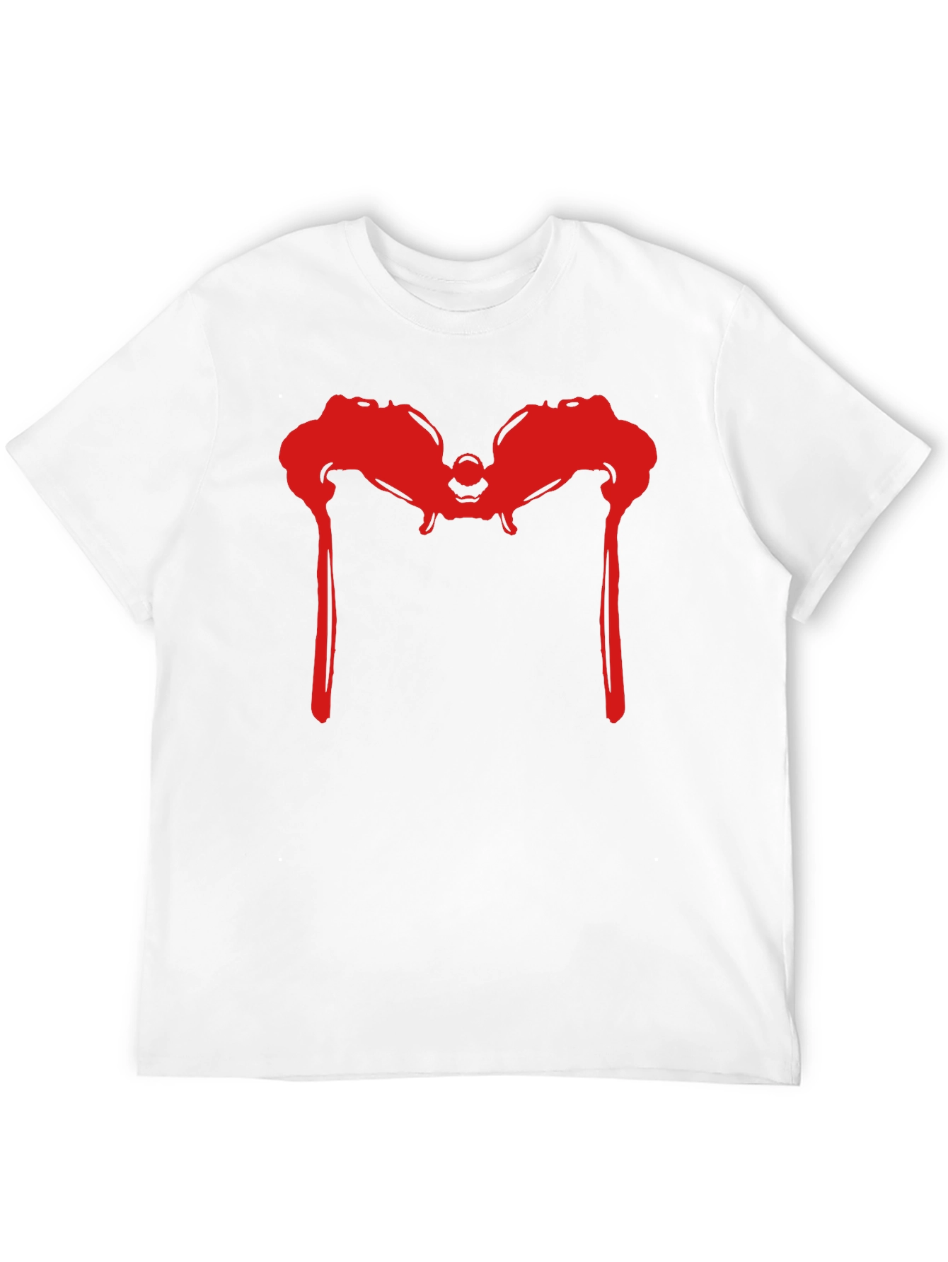 Red Dripping M Graphic Tee - Mens Black T-Shirt