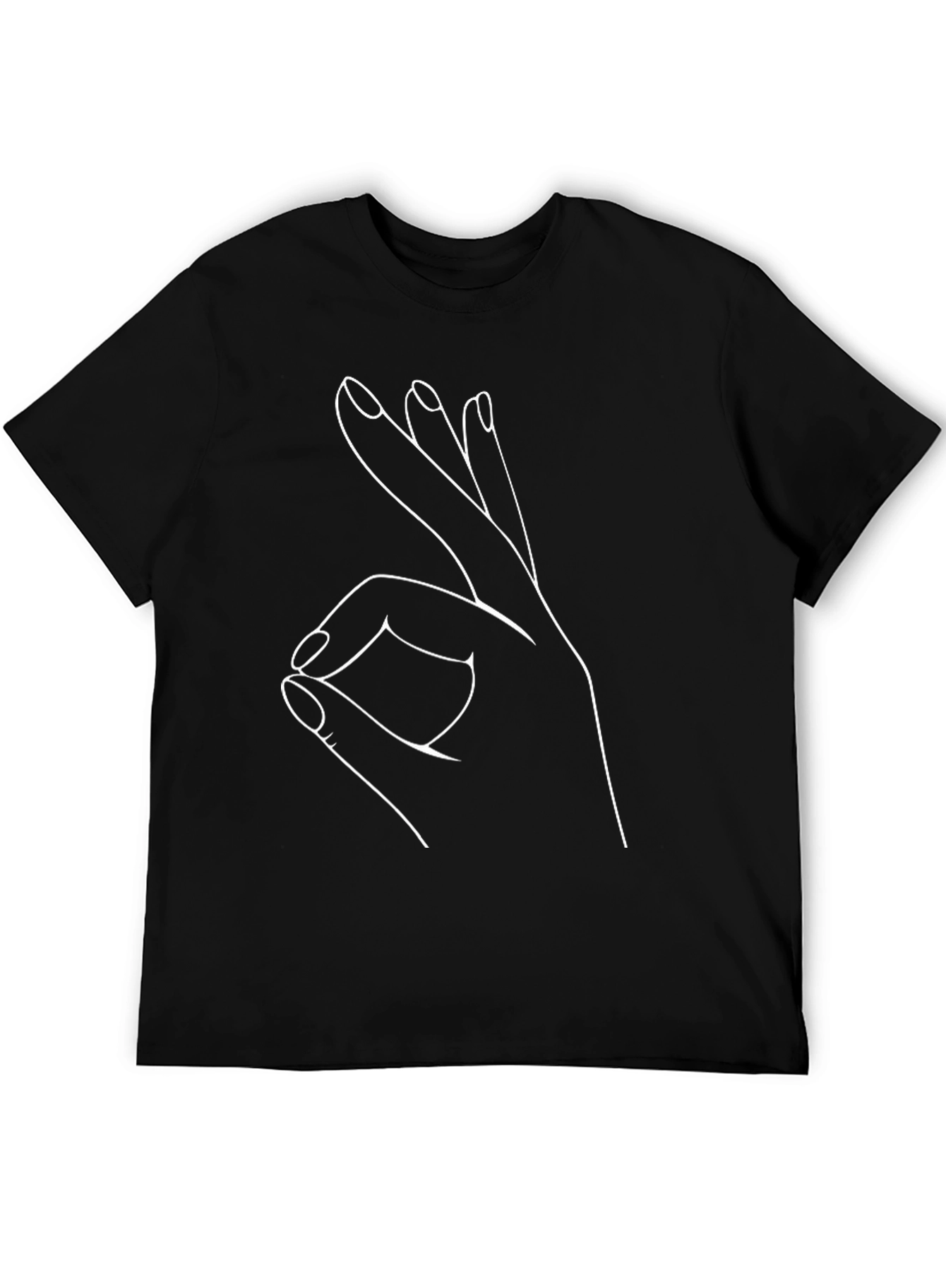 OK Hand Sign Graphic Tee - Trendy Casual Top