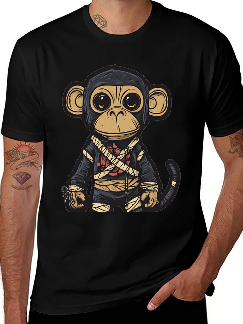 Monkey Ninja Graphic T-Shirt - Unique Design