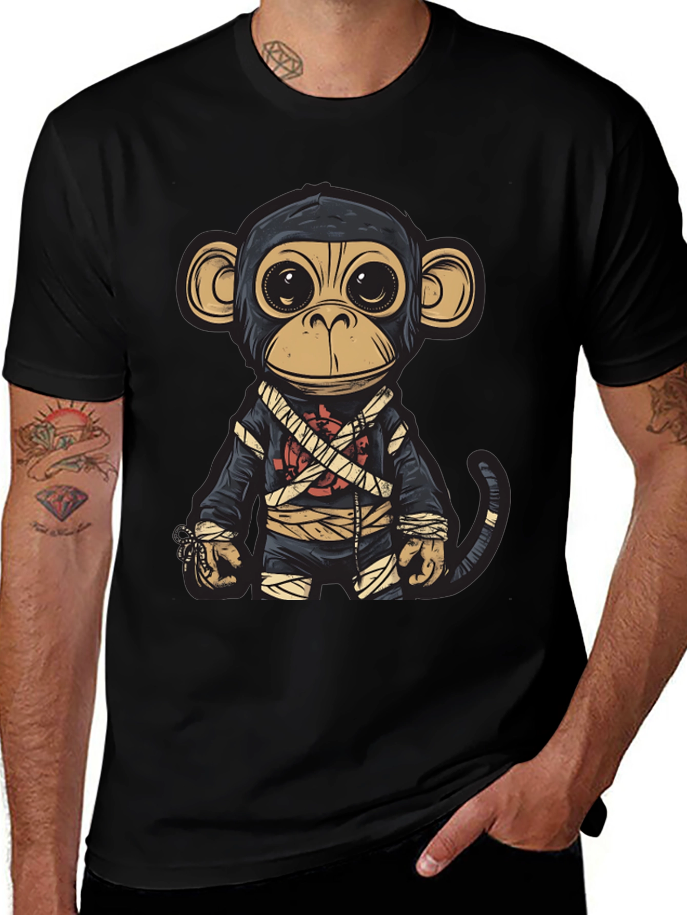 Monkey Ninja Graphic T-Shirt - Unique Design