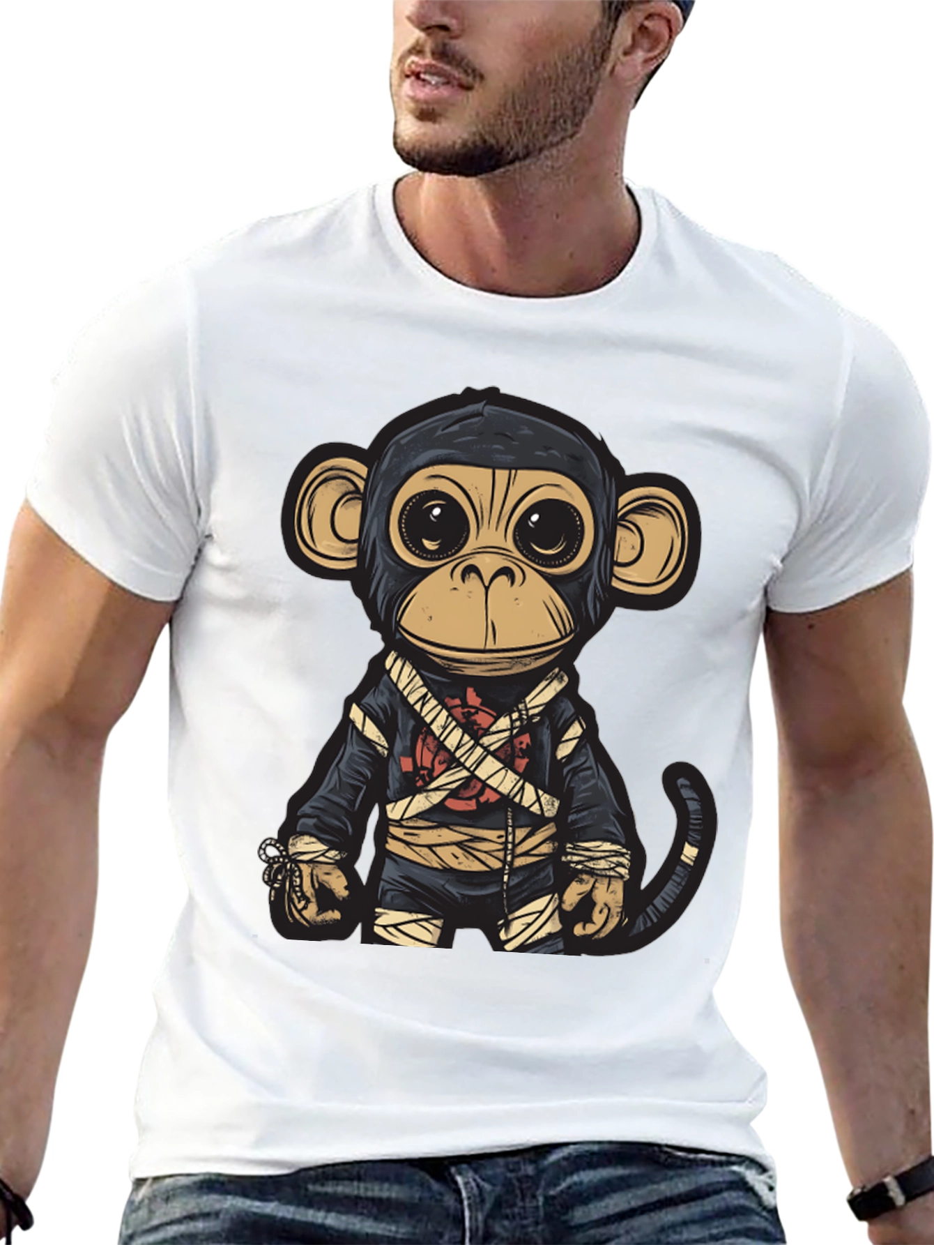 Monkey Ninja Graphic T-Shirt - Unique Design