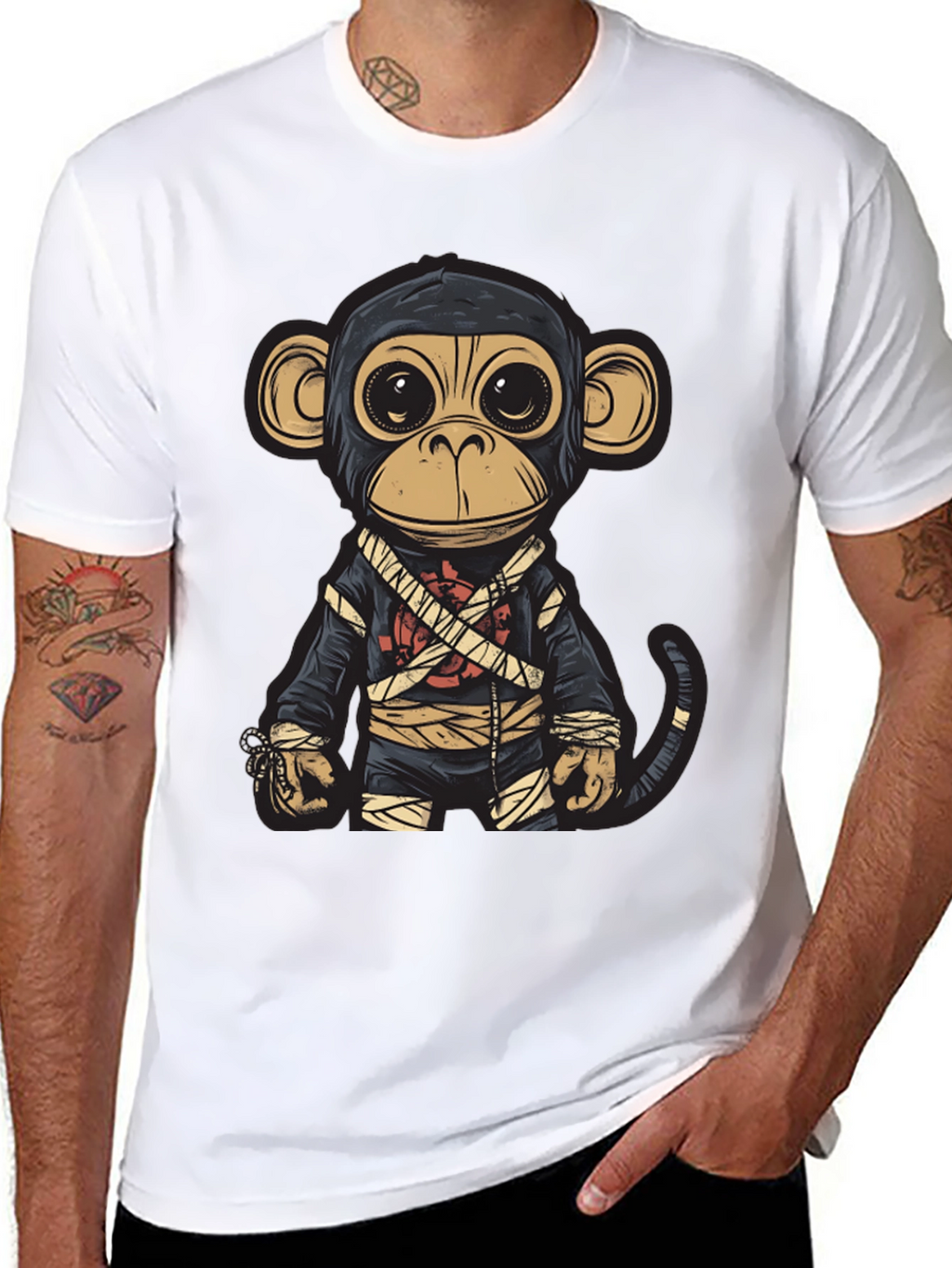 Monkey Ninja Graphic T-Shirt - Unique Design