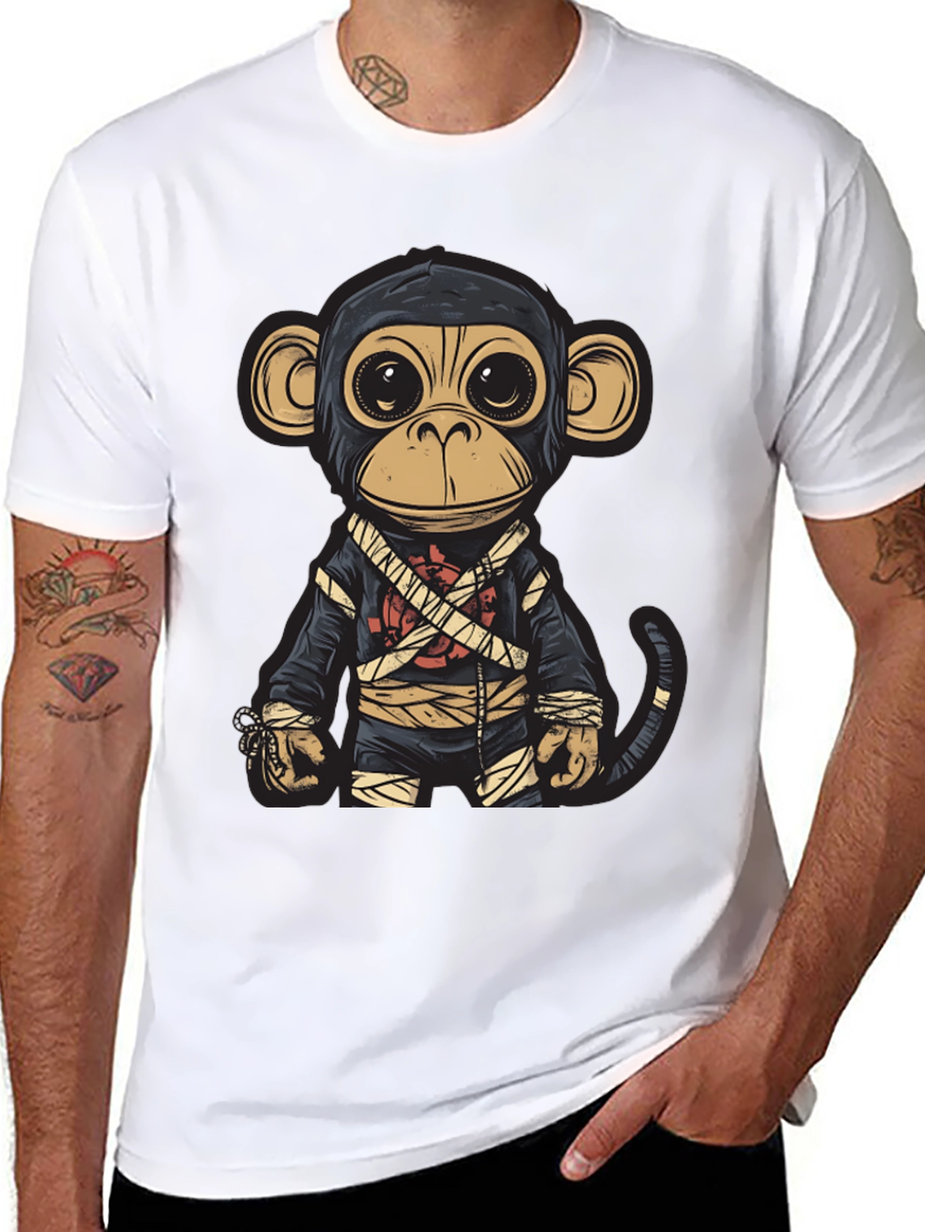 Monkey Ninja Graphic T-Shirt - Unique Design
