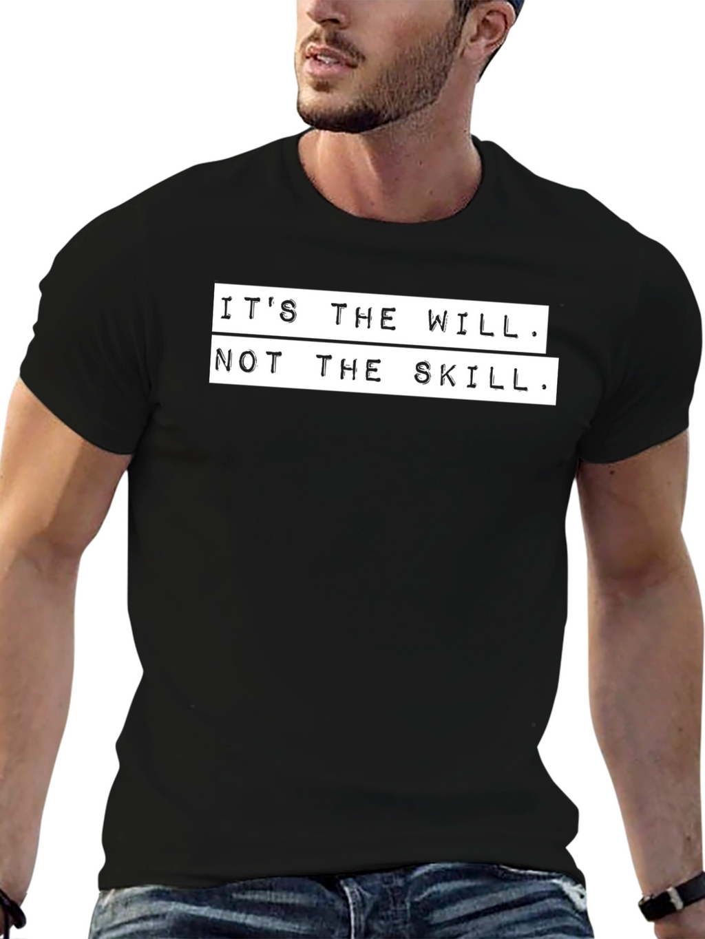 Motivational Graphic Tee - Will Over Skill