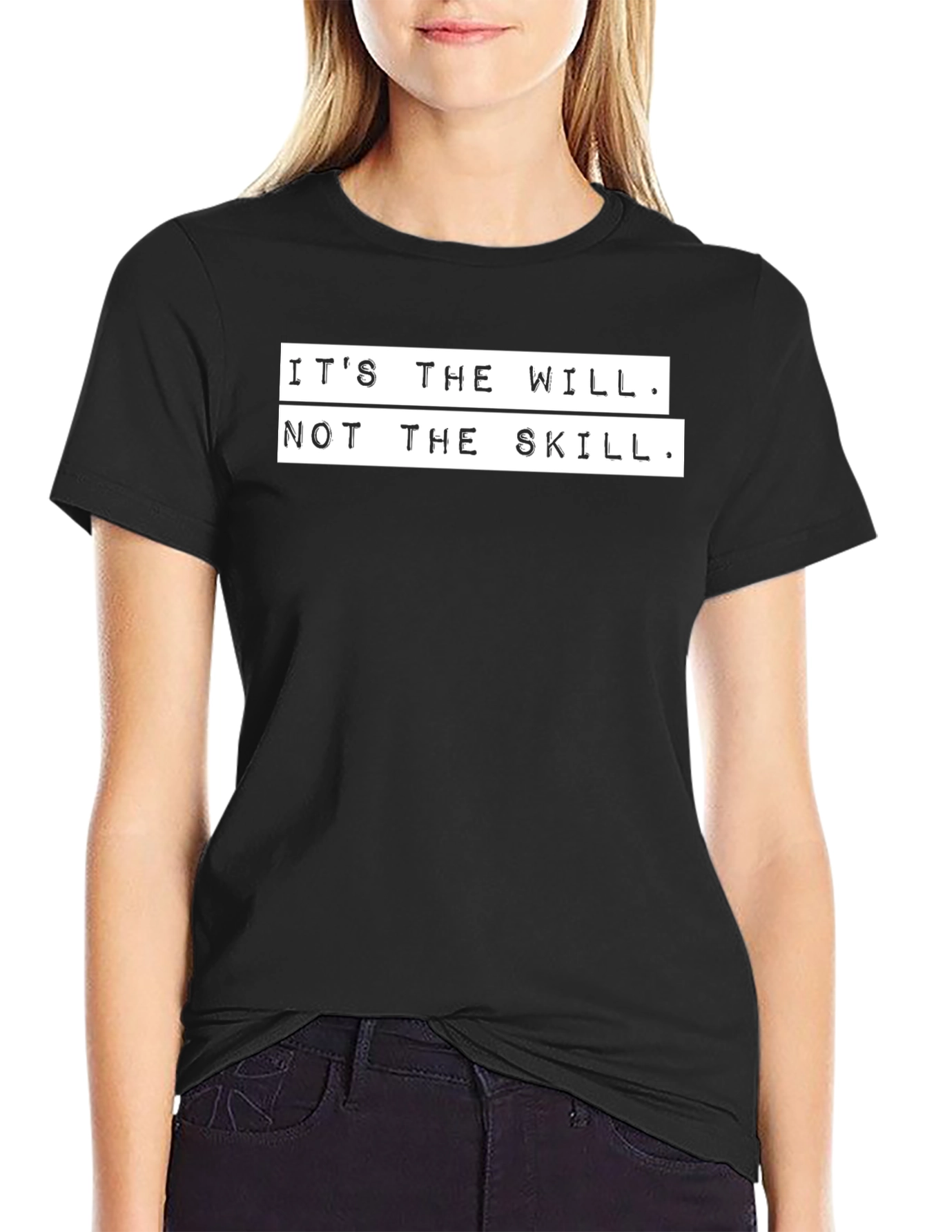 Motivational Graphic Tee - Will Over Skill