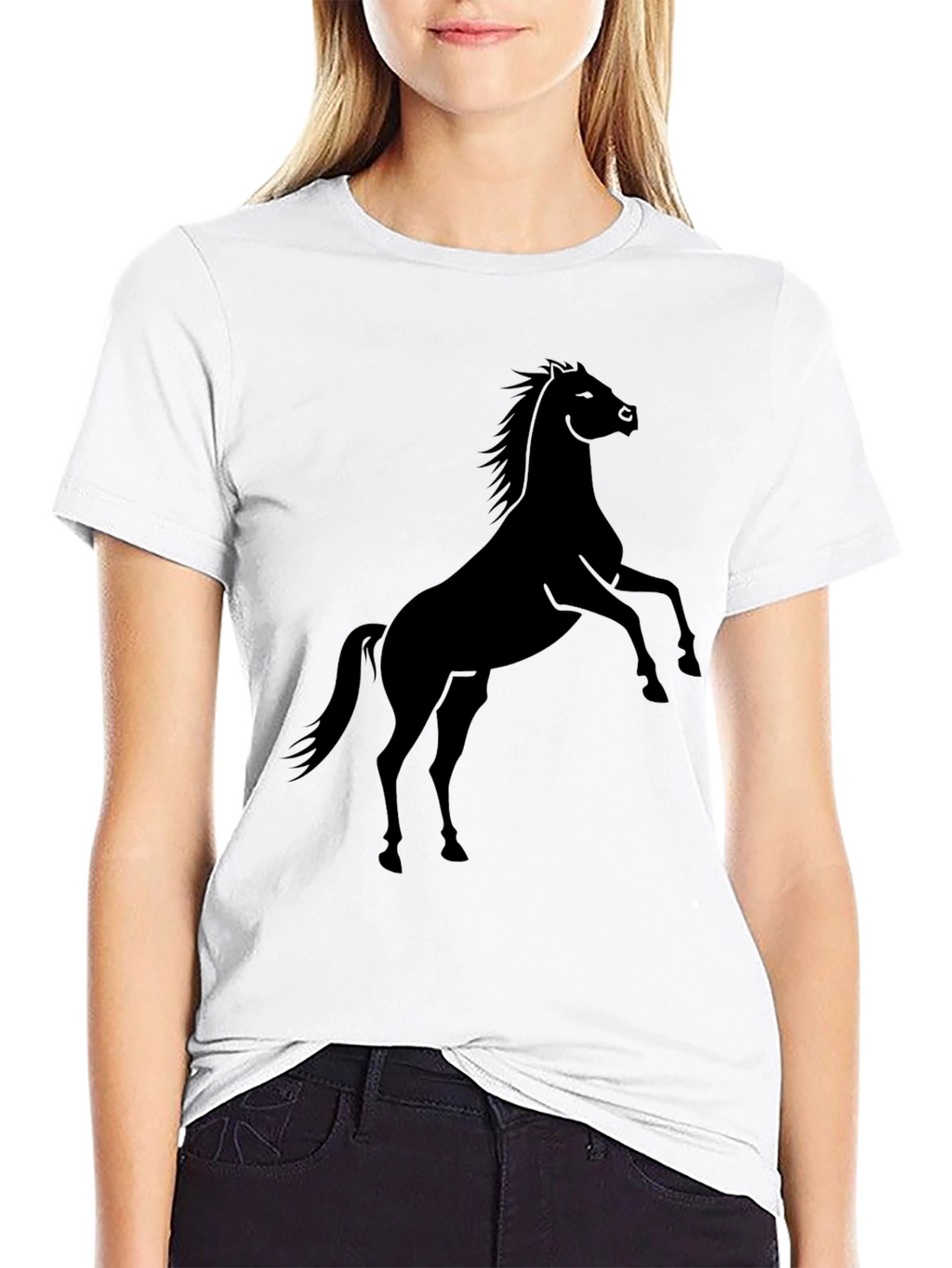 Black Horse Graphic Tee - Mens Casual T-Shirt
