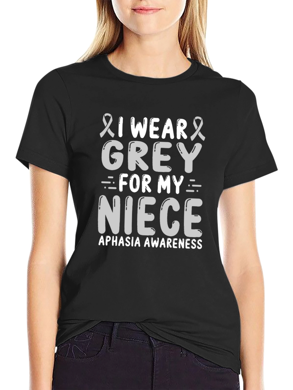 Grey Aphasia Awareness T-Shirt for Niece Support