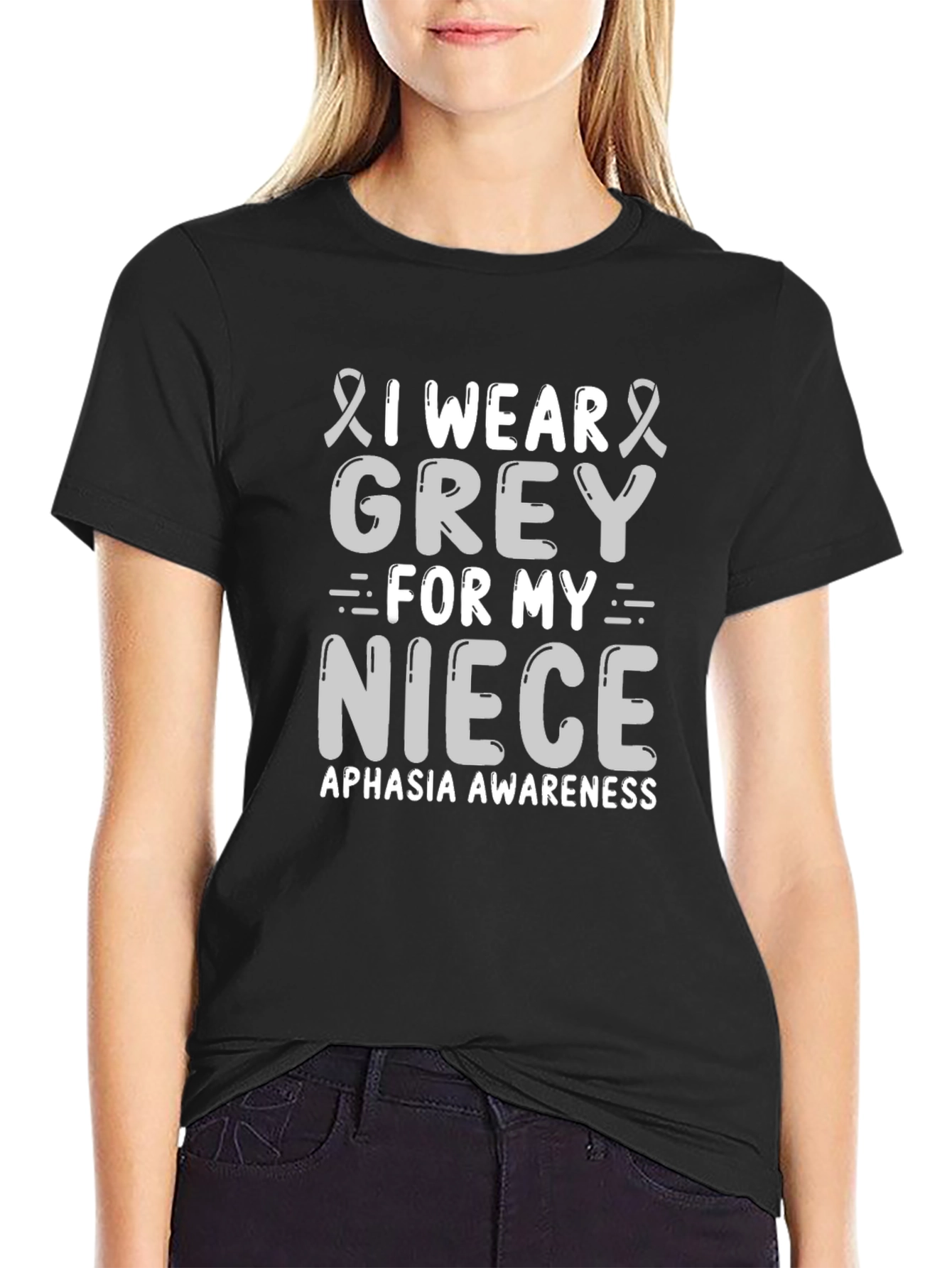 Grey Aphasia Awareness T-Shirt for Niece Support