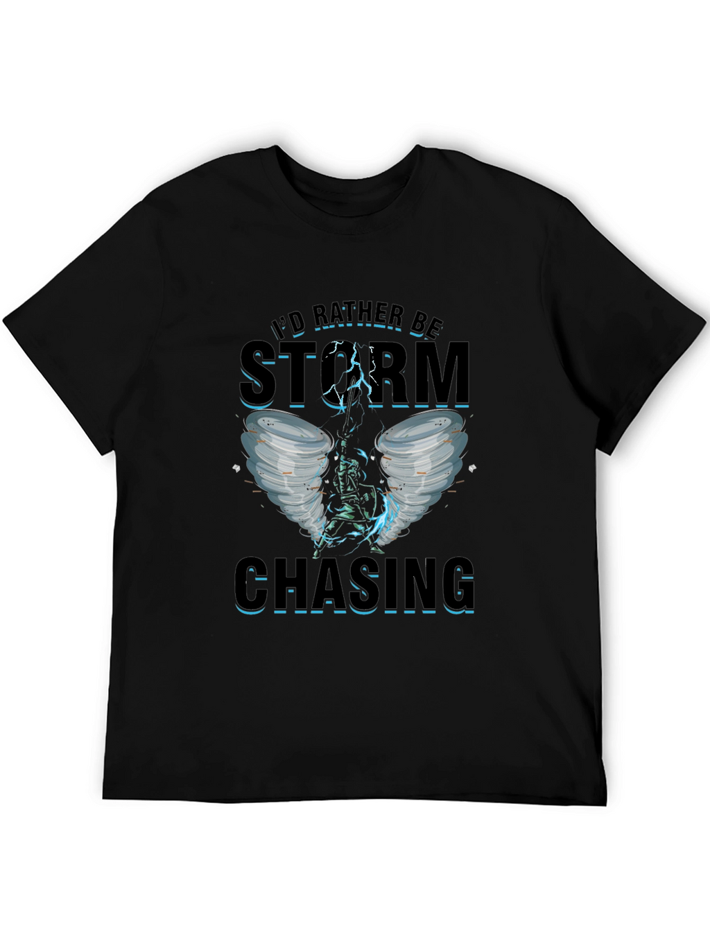 Storm Chasing Graphic Tee - Black Cotton T-Shirt