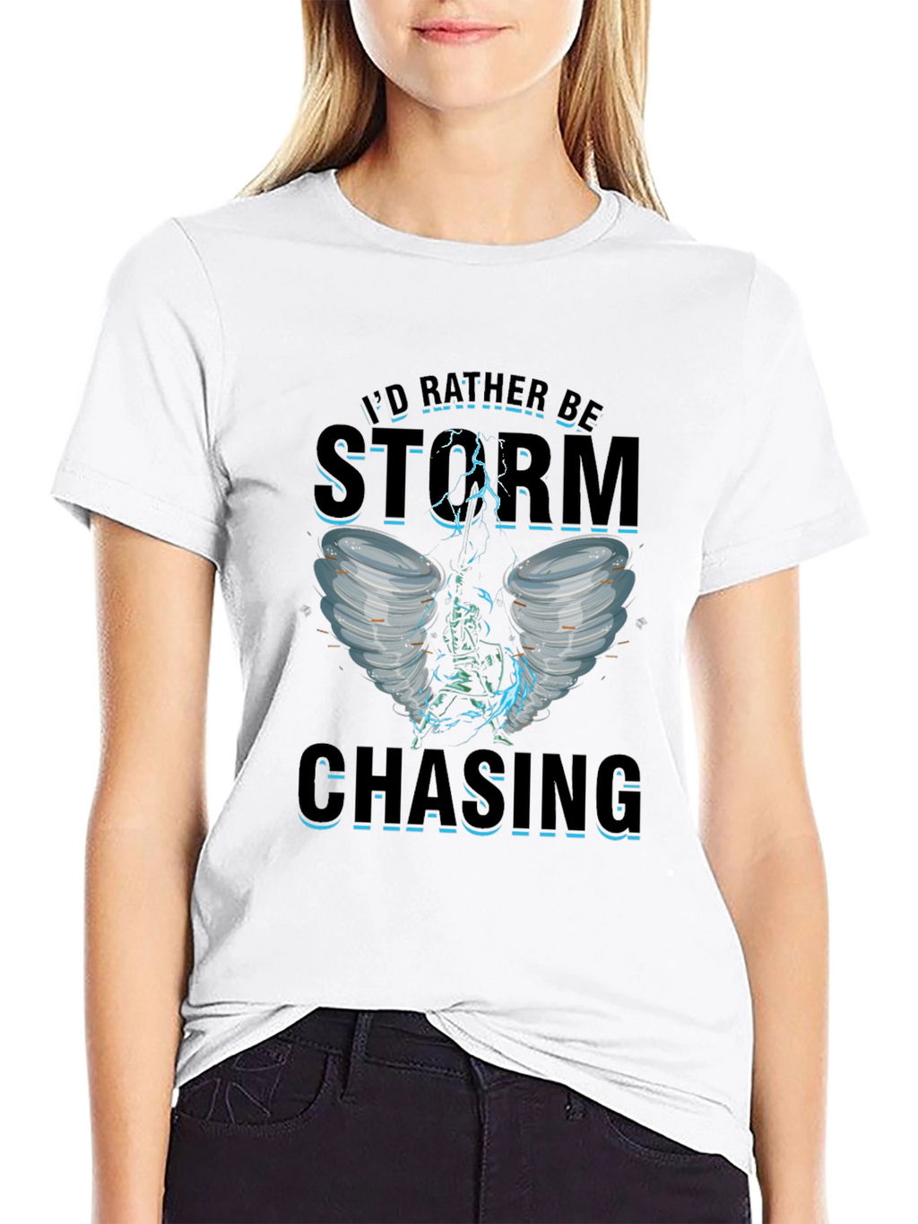 Storm Chasing Graphic Tee - Black Cotton T-Shirt