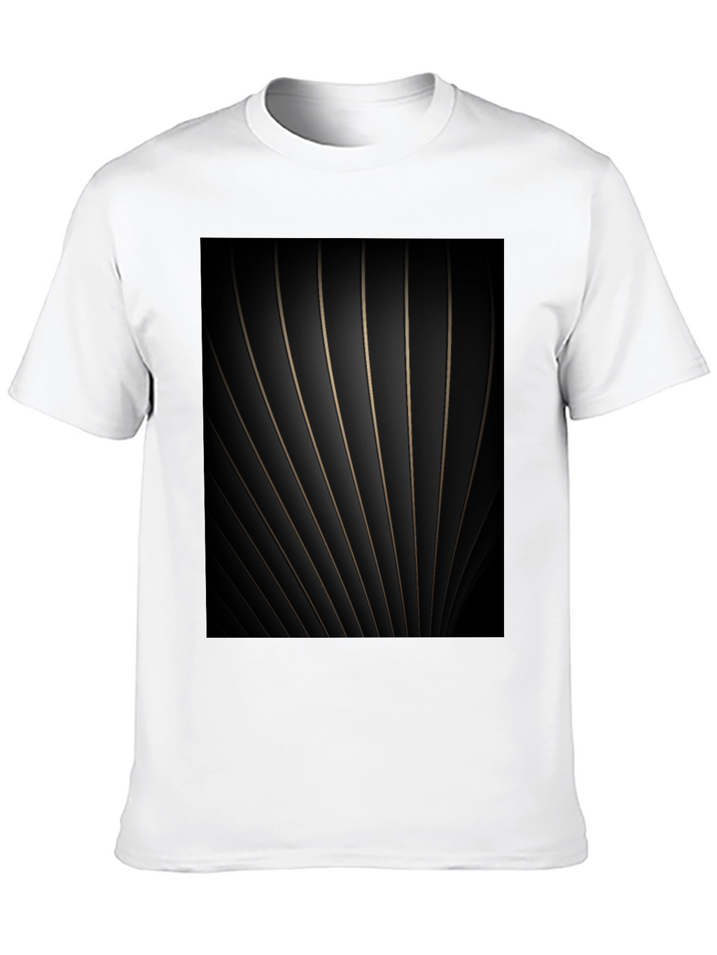 Abstract Striped Graphic Black Tee