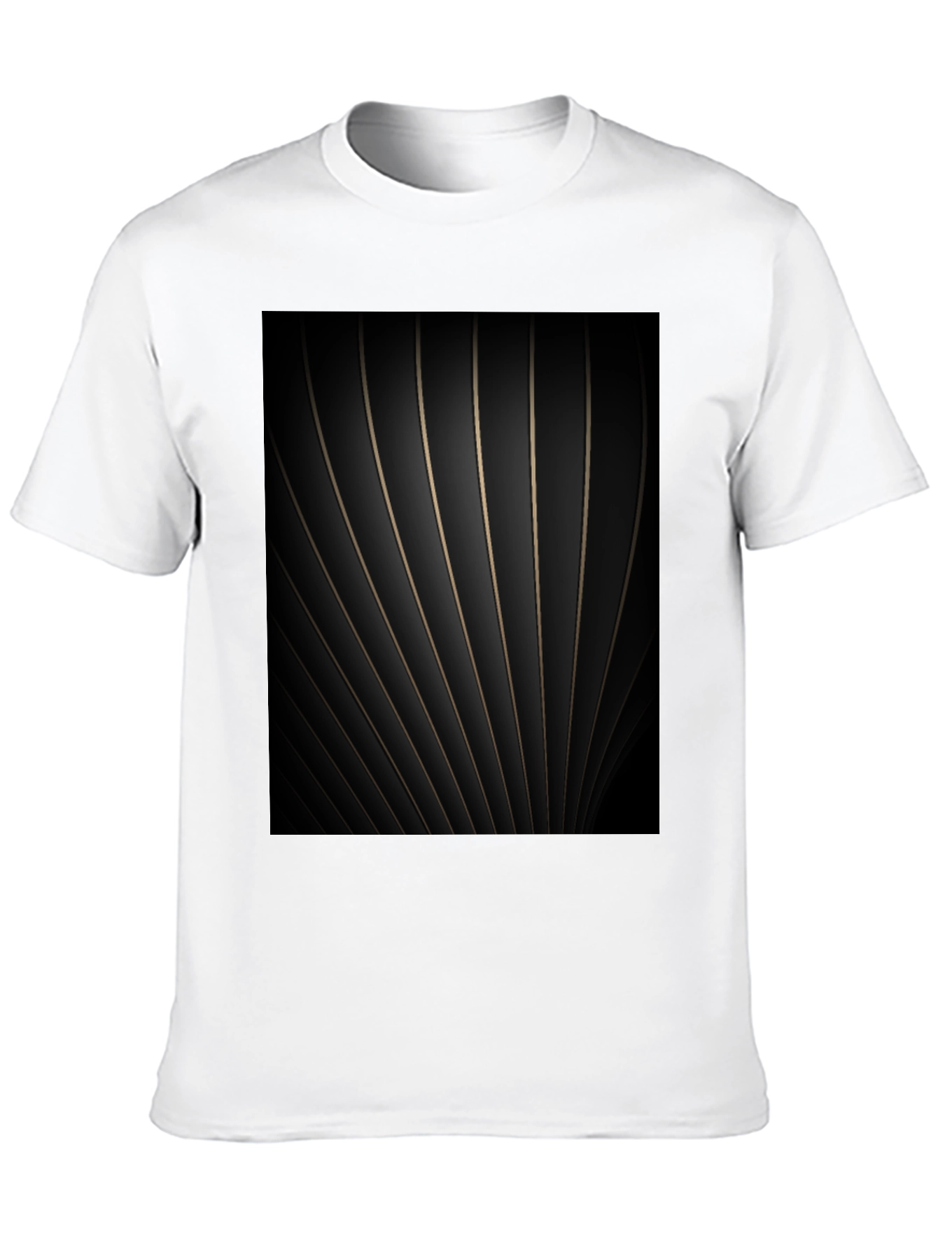 Abstract Striped Graphic Black Tee