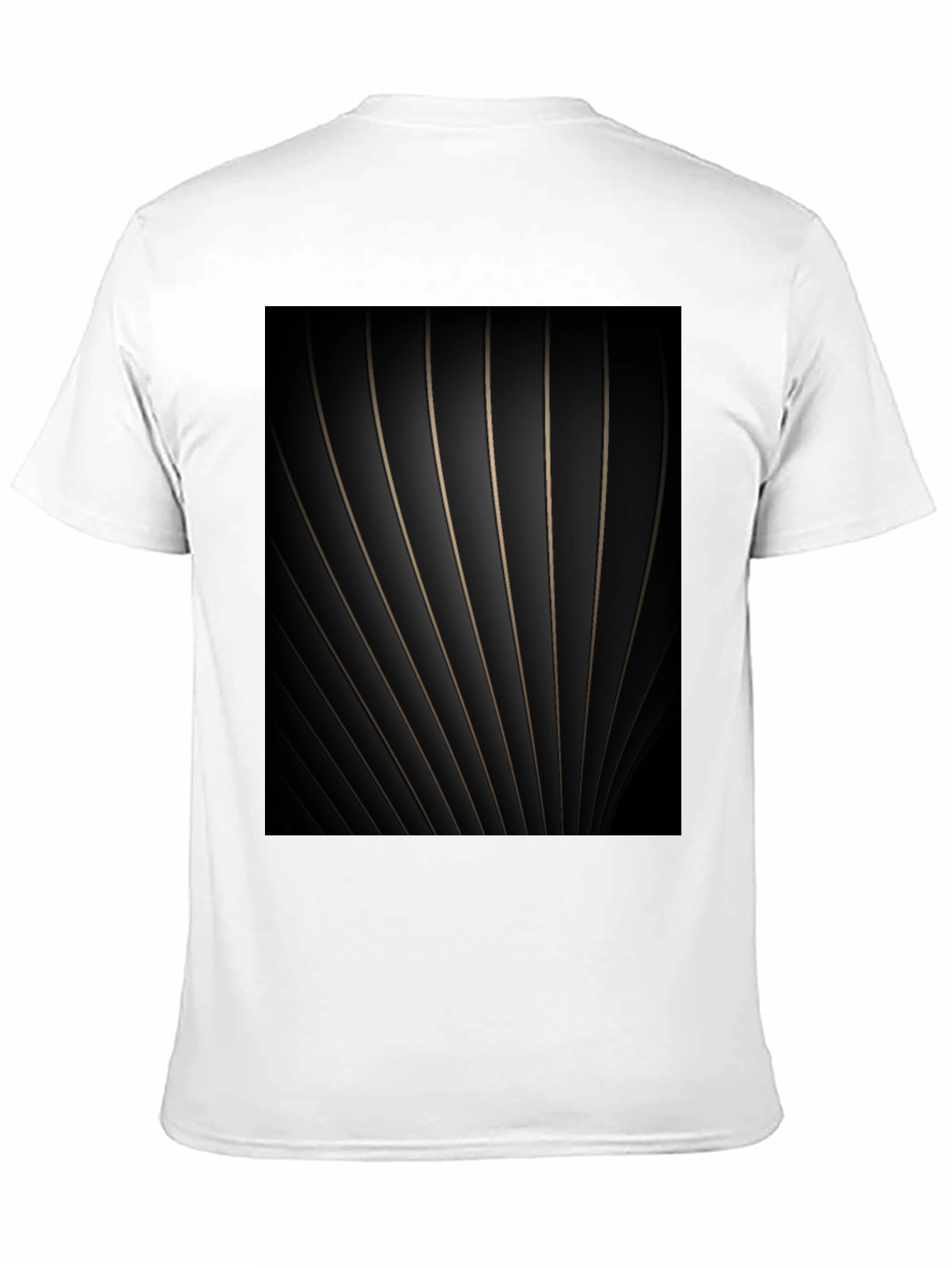 Abstract Striped Graphic Black Tee