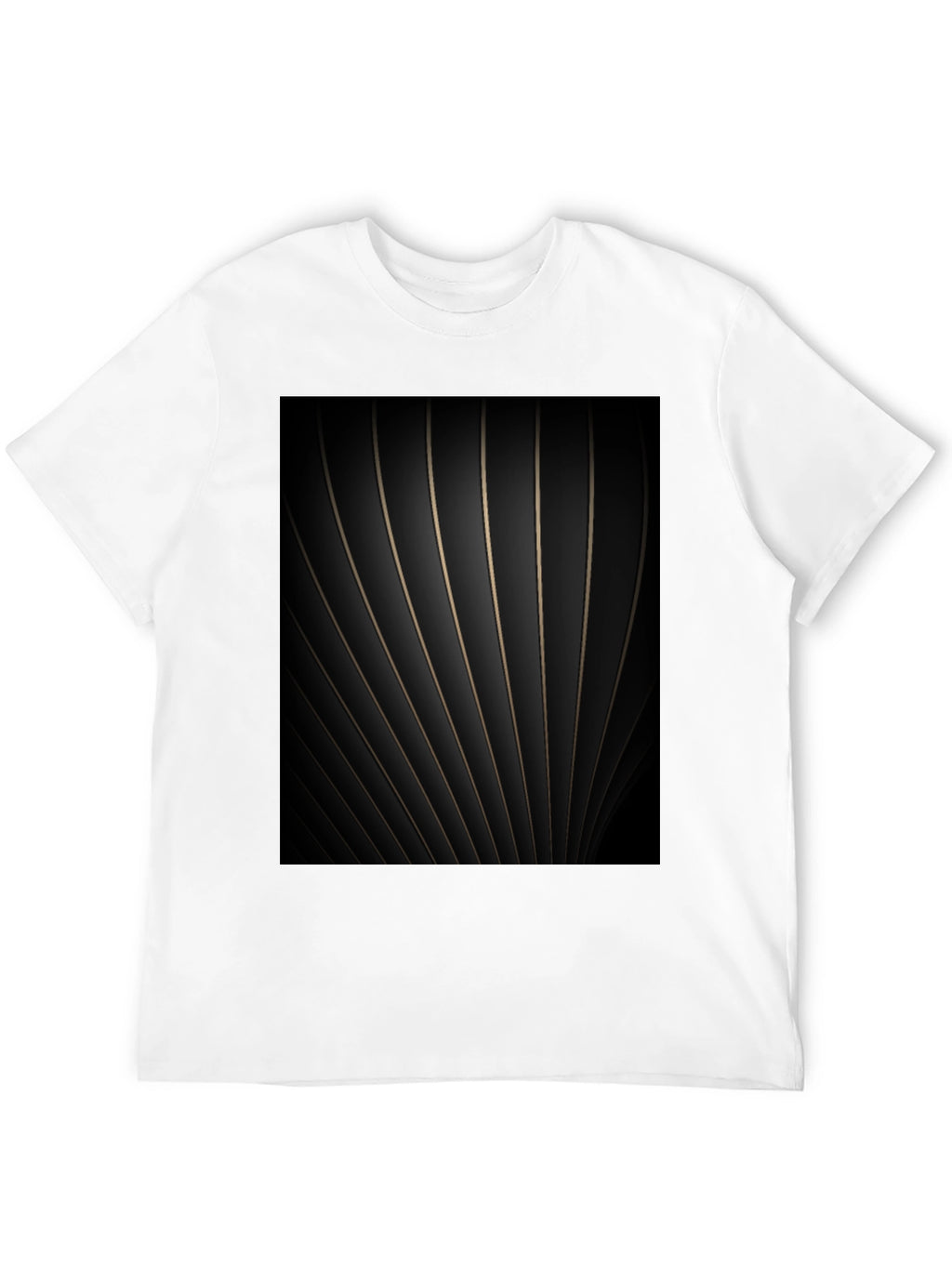 Abstract Striped Graphic Black Tee