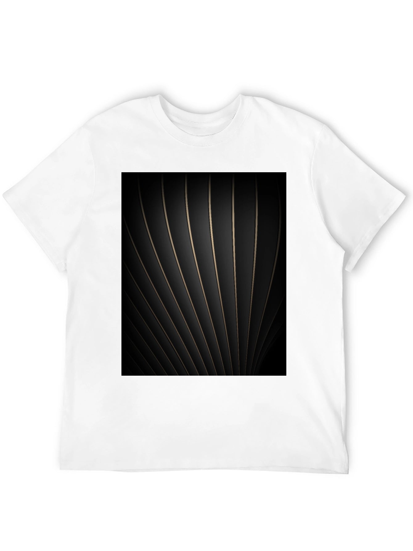 Abstract Striped Graphic Black Tee
