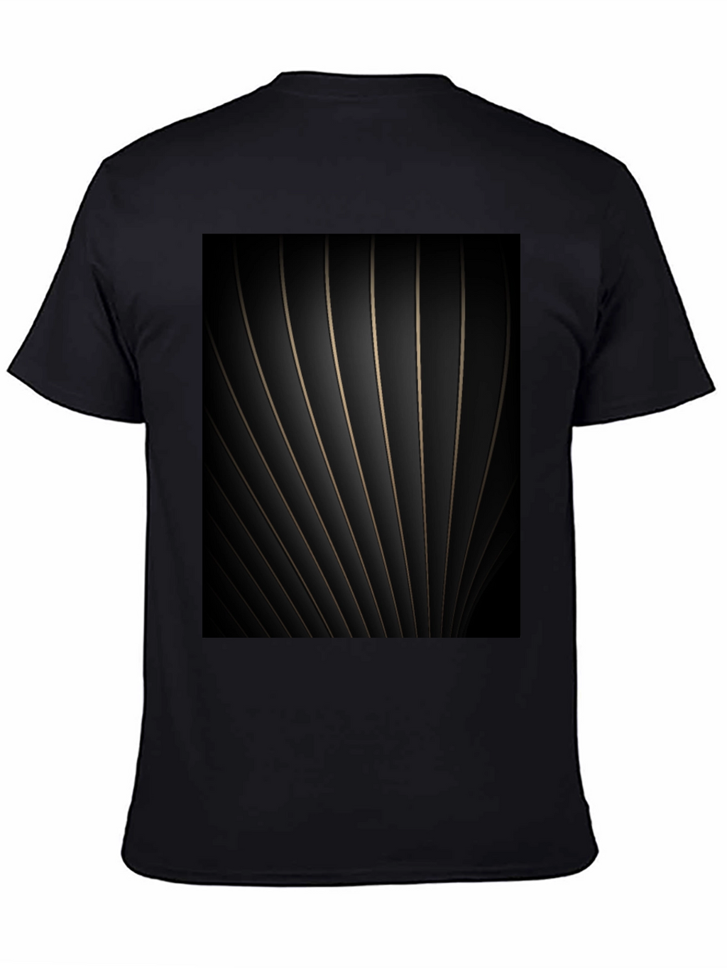 Abstract Striped Graphic Black Tee
