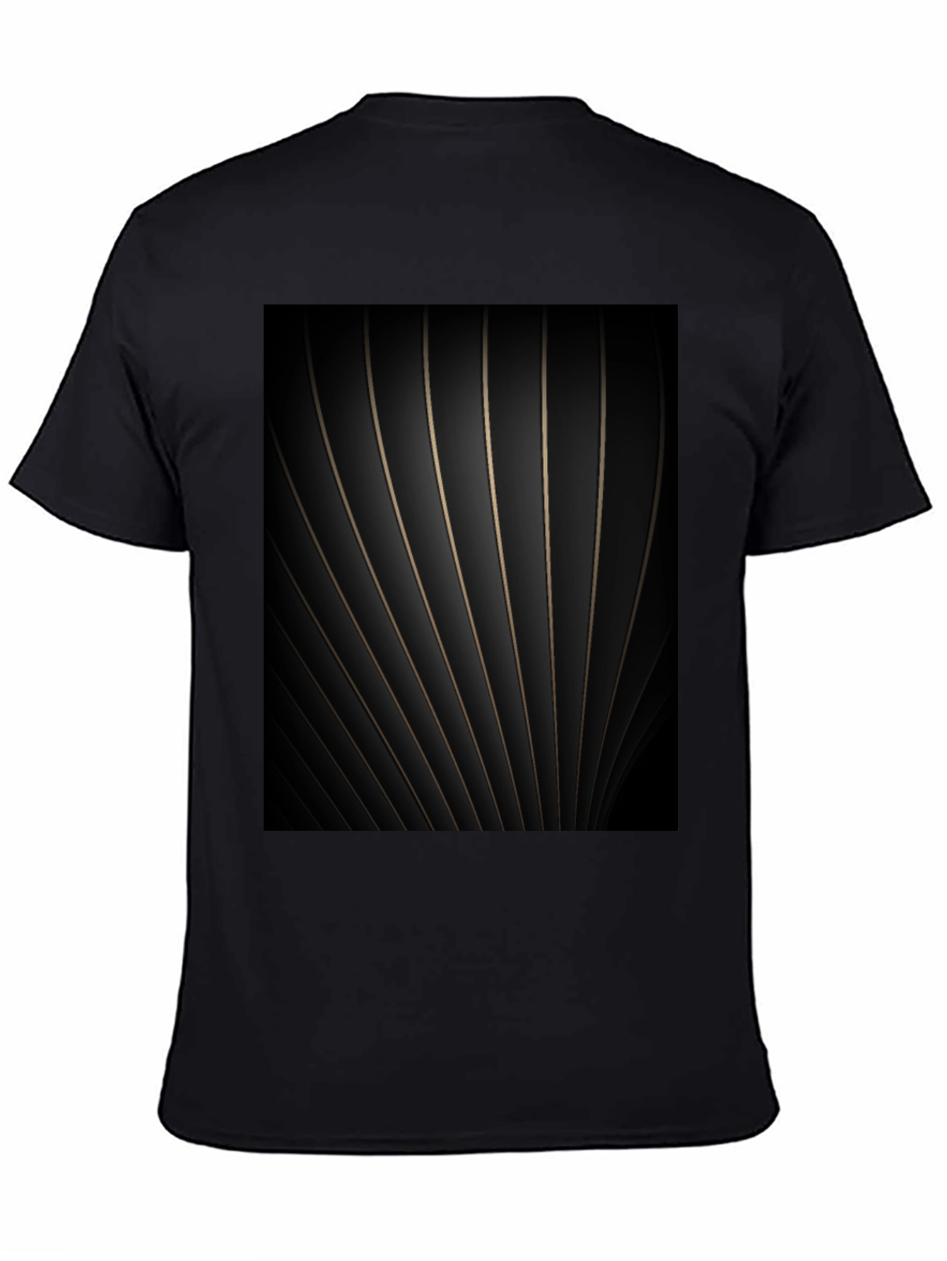 Abstract Striped Graphic Black Tee
